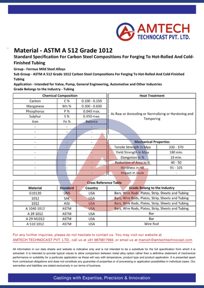 ASTM A 512 Grade 1012
